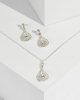 Silver Crystal Teardrop Earring And Necklace Set