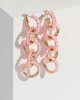 Pink Beaded Chain Link Earrings